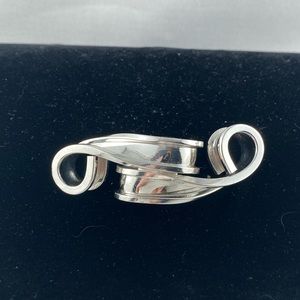 Vintage Bartek silver tone twists brooch